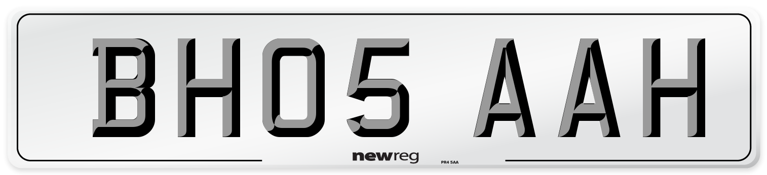 BH05 AAH Number Plate from New Reg